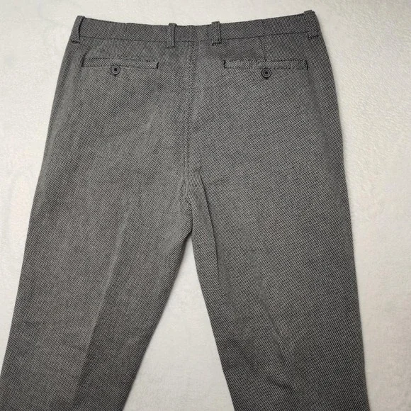Carbon2Cobalt Pants Mens 36x33 Gray Check Cotton Chino Straight Casual Trousers - Picture 4 of 12